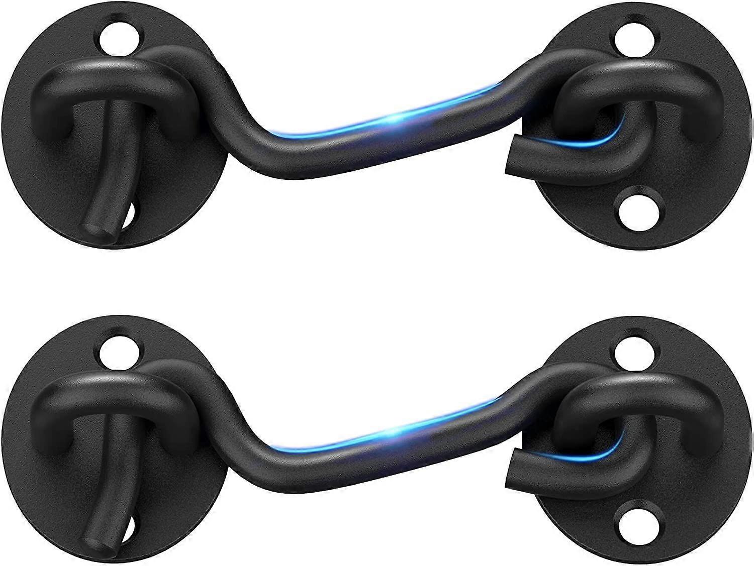 Fechos de Porta de Celeiro - 2 Pack Preto 4 Polegadas Gancho & Fechos de Olho