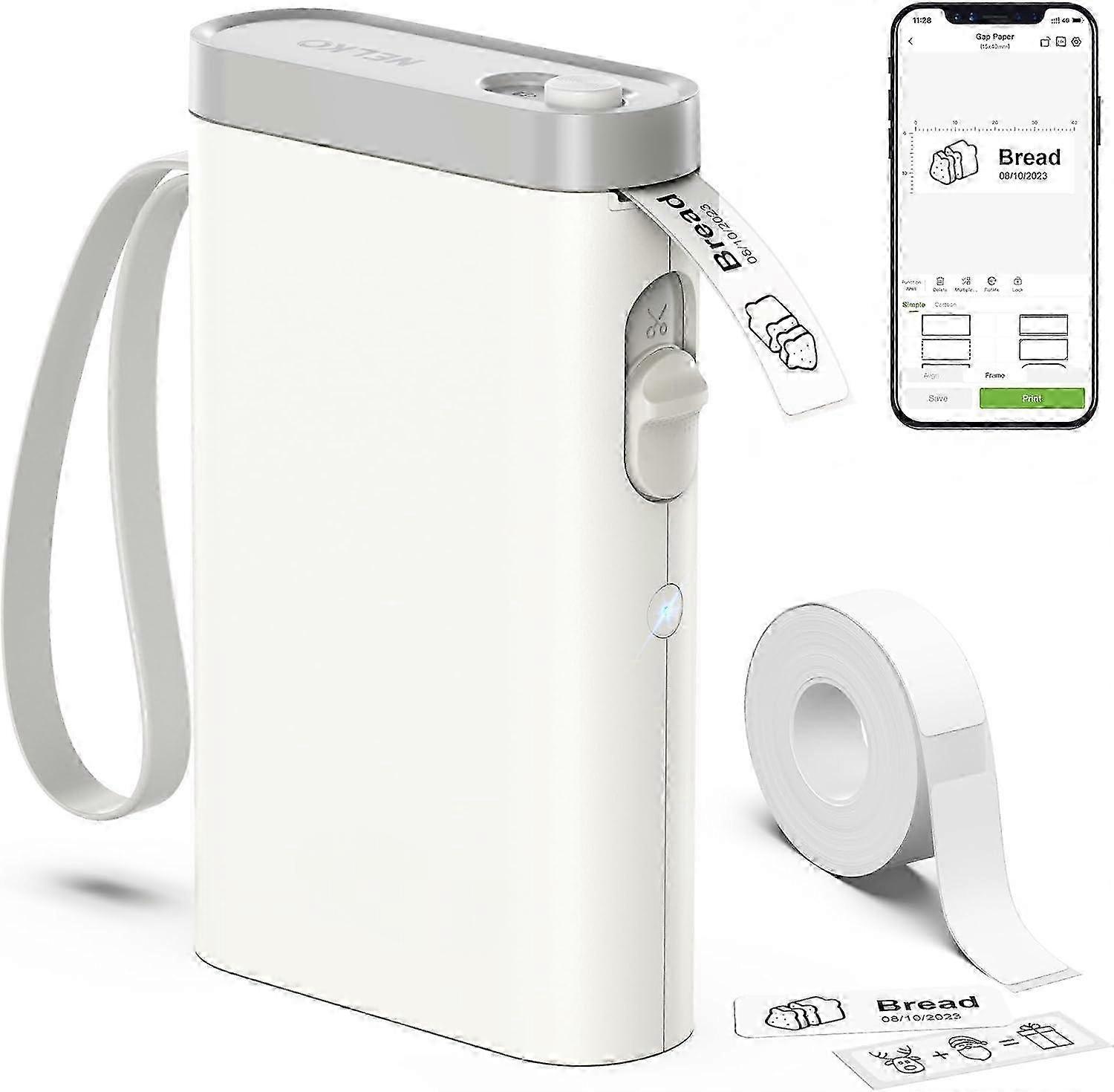 Label Maker Machine with Tape, Off-White