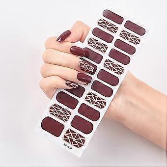Waterproof 3D Nail Stickers Full Cover Self Adhesive Nail Wraps ABS Manicure Decal Strips Set ss018