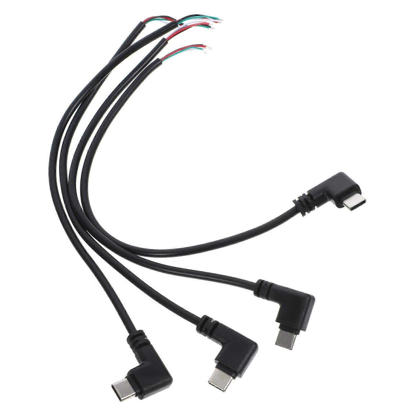 4pcs Right Angle USB C Bare Wire Cable DIY  Ready Power and Data Support Compact Design