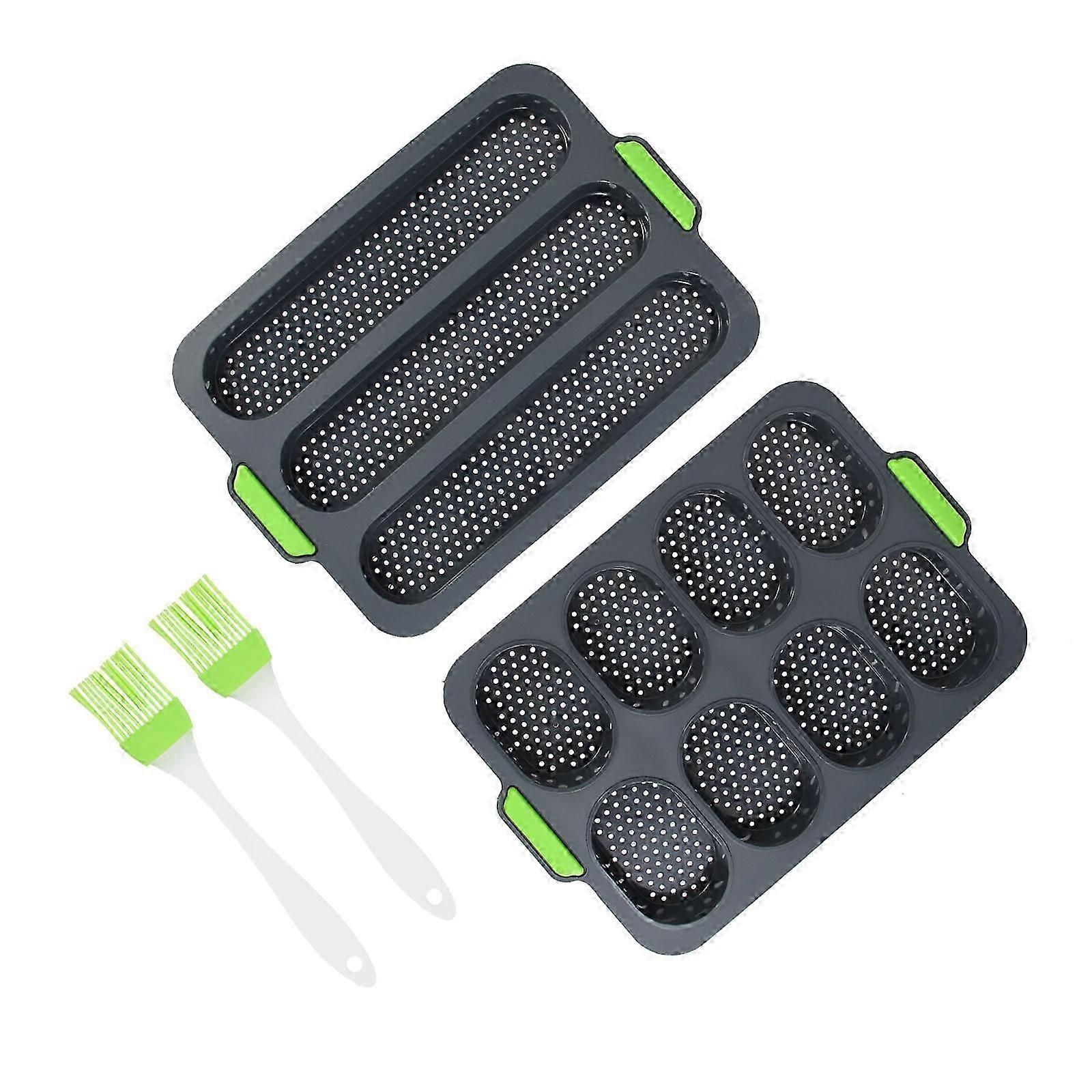 French Bread Pan Silicone Bread Mold for Baking 1Set Dark Grey Kitchen