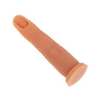 Silicone Fake Finger Nails Art Practice Model for Nail Art 1Pcs Light Brown