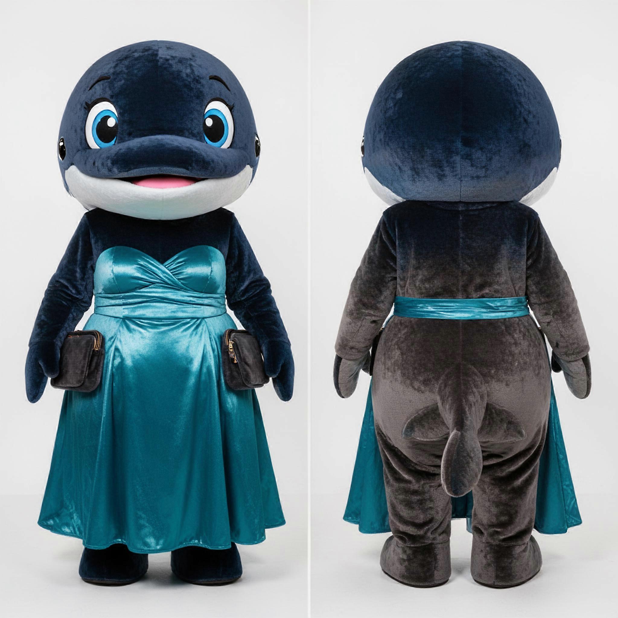 MASTICOT Deep Navy Broad Shouldered Blue Whale Mascot