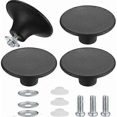 4-Piece Pot Lid Knobs, Pot Lid Knobs, Universal Kitchen Pot Handle in Durable Stainless Steel - Black