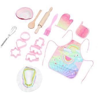 Conjunto de 2 peças: Avental de Cozinha Infantil para Meninas, Casinha de Brincar e Assar.