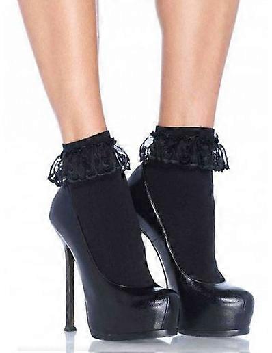 Women's black lace ankle socks