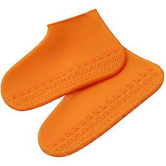 Wear Resistant Silicone Shoes Cover Rainproof Protector 1Pair Orange