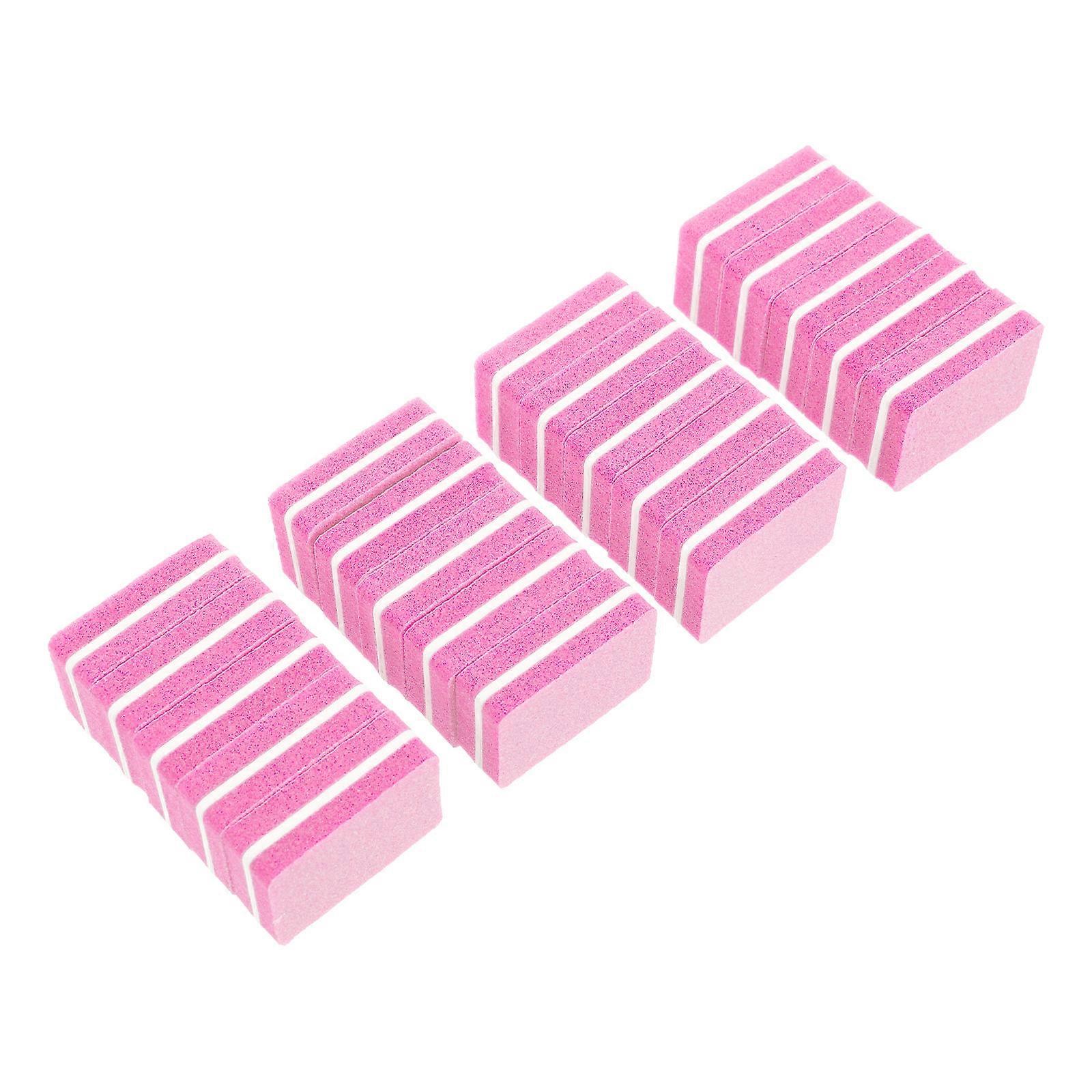 Mini Nail File Sponge for Manicure Use with 50Pcs Pink Buffer Blocks