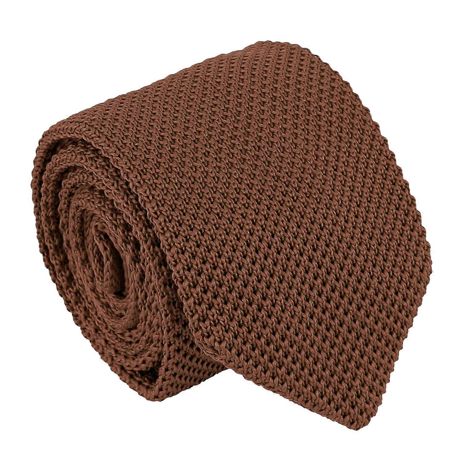 Chocolade bruin gebreide slanke stropdas