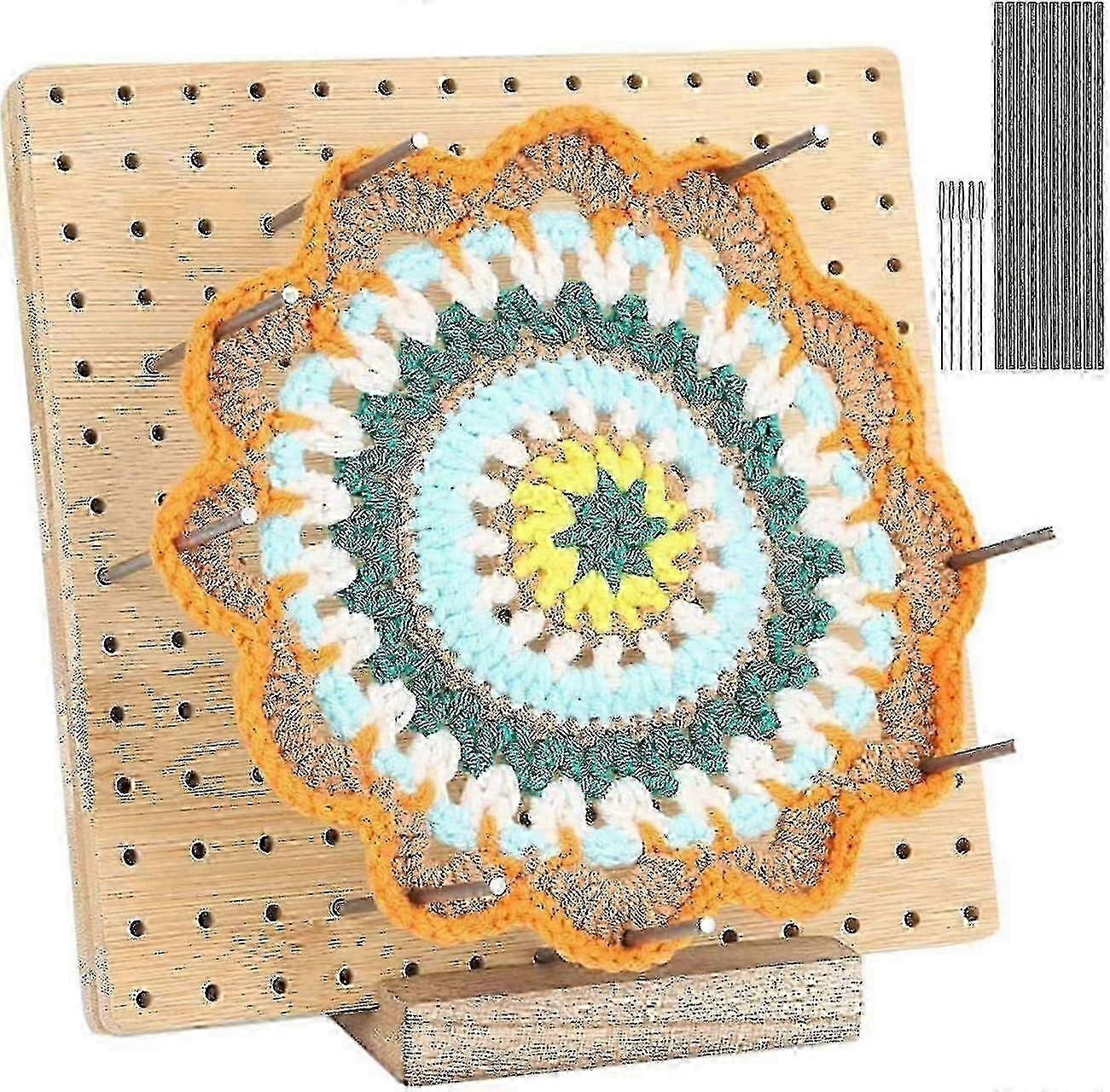Crochet Blocking Board compatible with Knitting Projects with Wooden Base