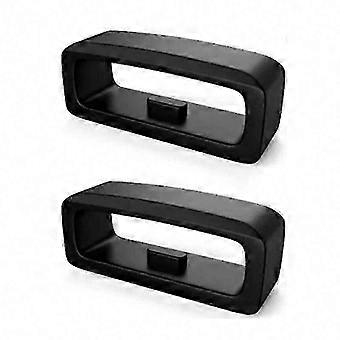 Rubber Watch Strap Part Silicone Keeper Replacement Sports Black Holder Retainer Loop Smart Watch 22mm, 2 Pack