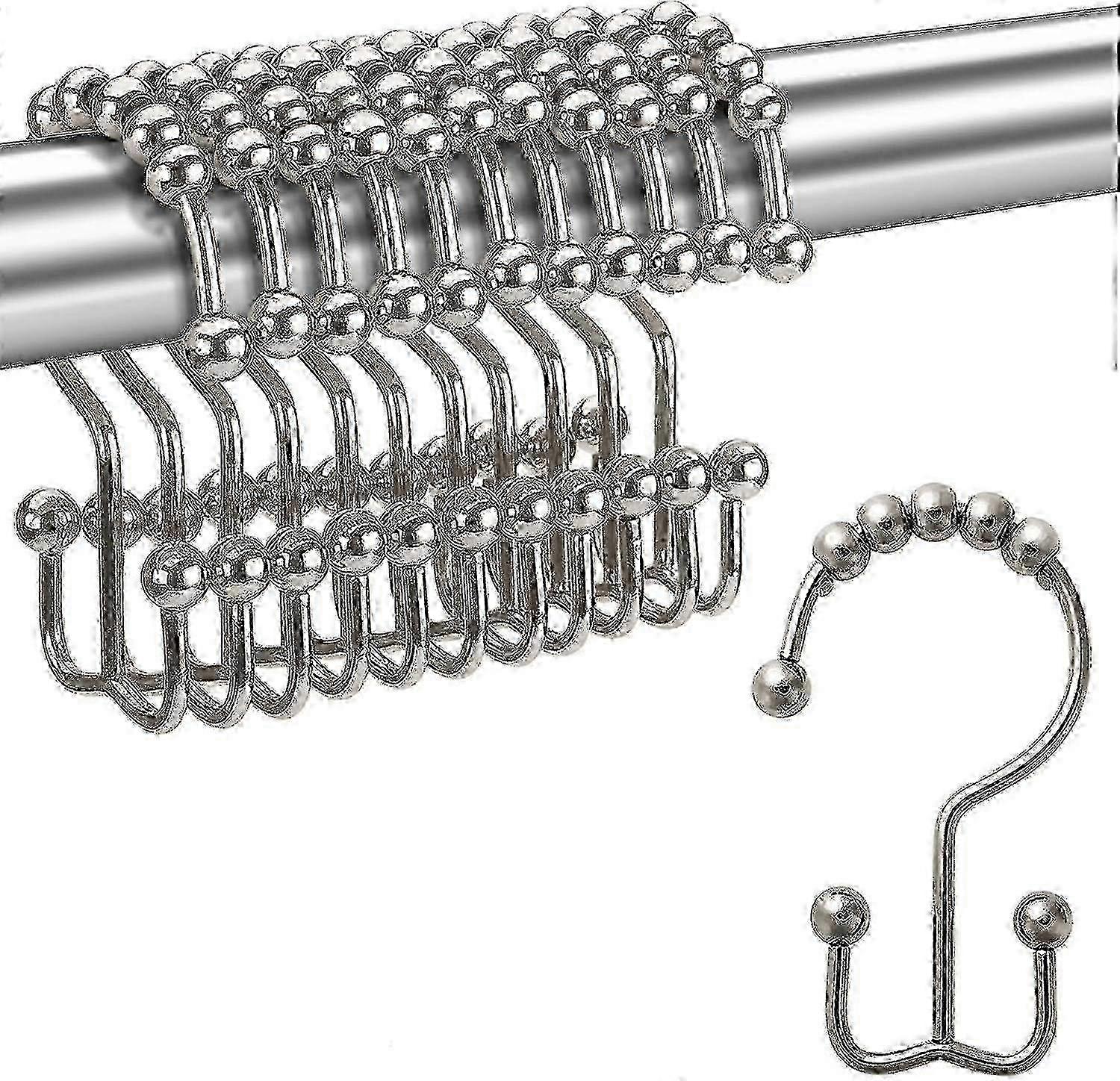 Double-Gliding Stainless Shower Rings