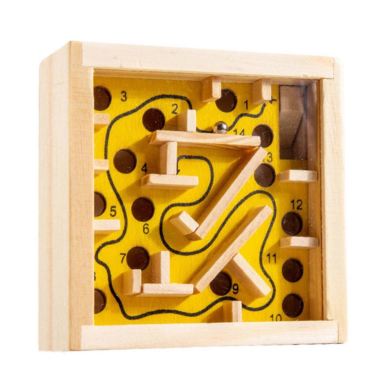 Solid Wood Marble Labyrinth Balance Toy