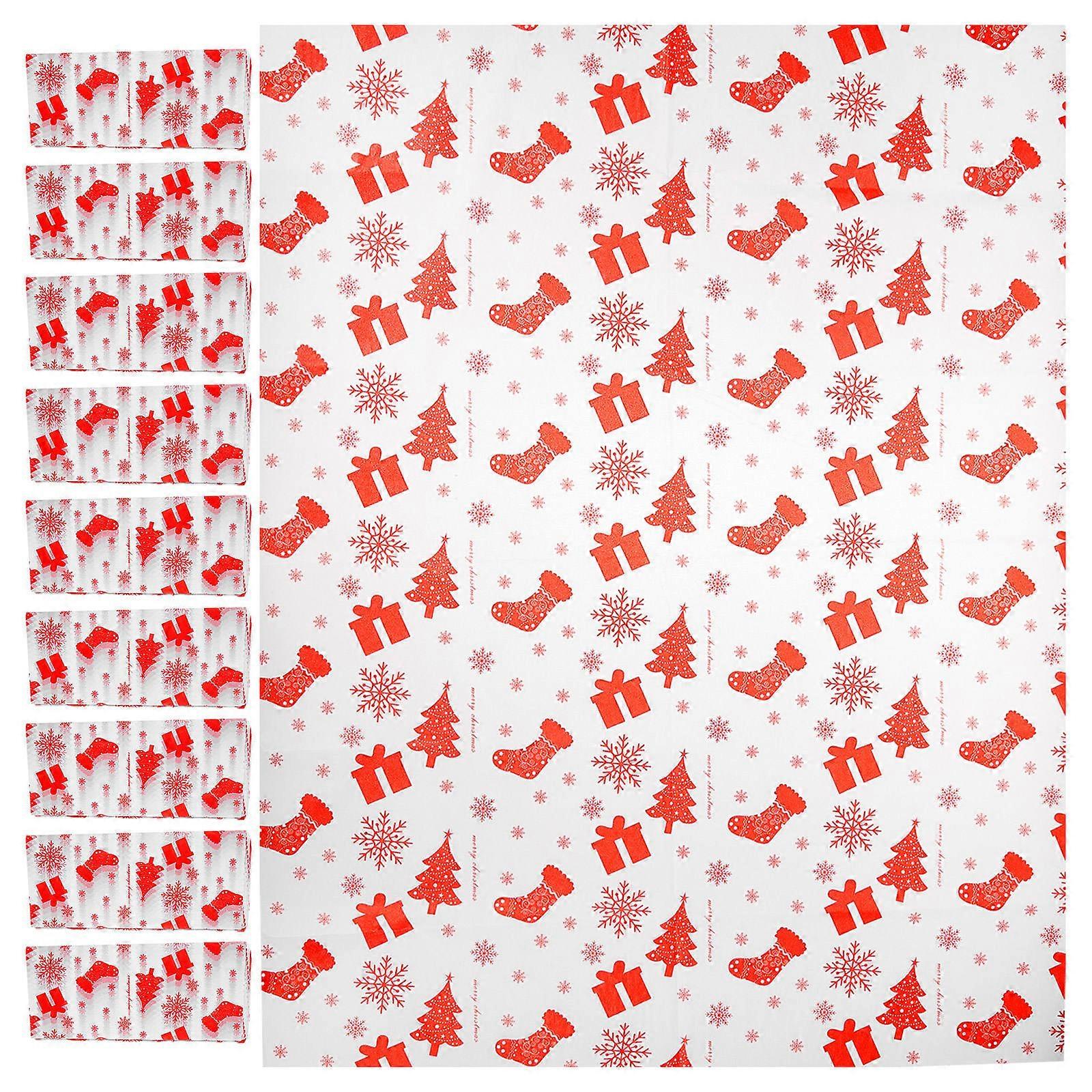 Red Wrapping Paper Christmas Gift Papers Multi-Function for Package 10 Sheets