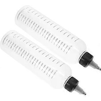 2pcs Applicator Bottles Hair Oil Container Hair Essentials with Graduated Markings Portable 460ml Pp Squeeze Bottles for Salon Use
