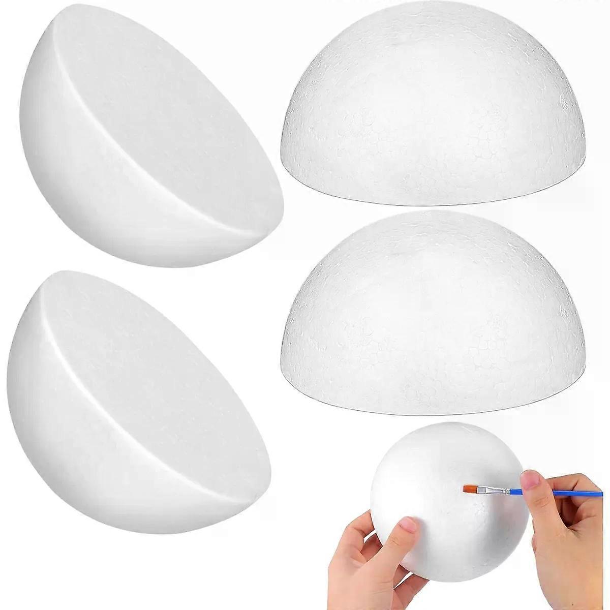 Half Balls Polystyrene Balls Large 4pcs Craft Foam Hemispheres