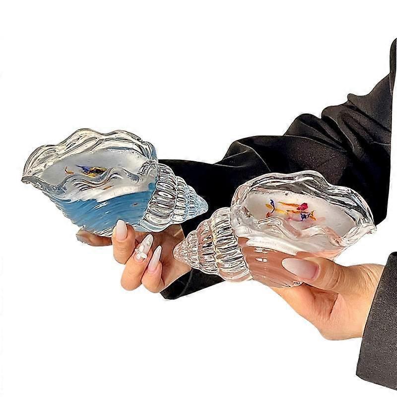 Coastal Conch Glass Barware Statement Piece