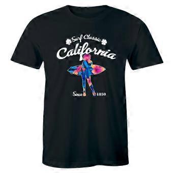Surf Classic California Since 1850 Surfing Lady Beautiful Watersport Mens Tshirt