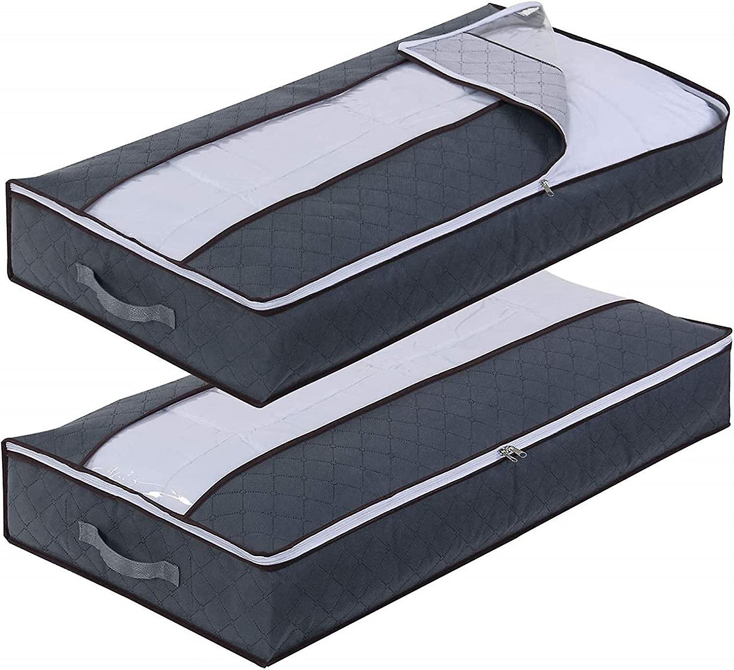 Zober Under Bed Storage Bag – Zippered Fabric Organizer For Clothes & Linens (18"x31.5"x6")