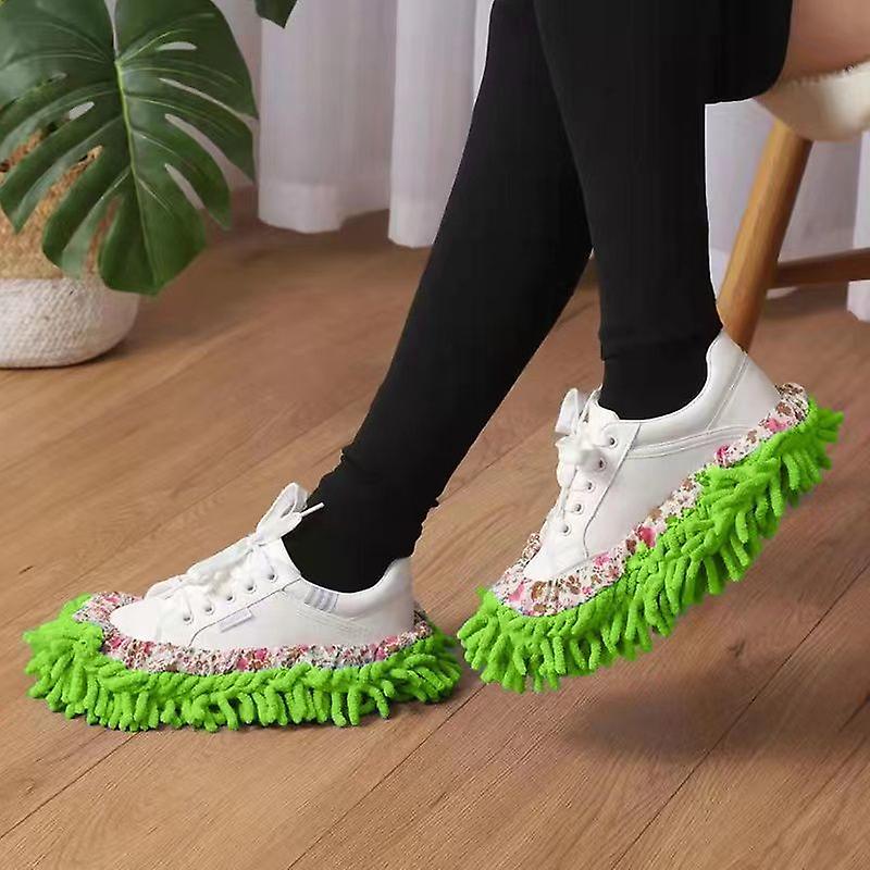 2 stk Multifunksjons Gulvstøvrengjøring Tøfler Sko Mop Lazy Mopping Sko Hjem Gulvrengjøring Mikrofiber Rengjøring Sko Rengjøring Forsyninger Cle