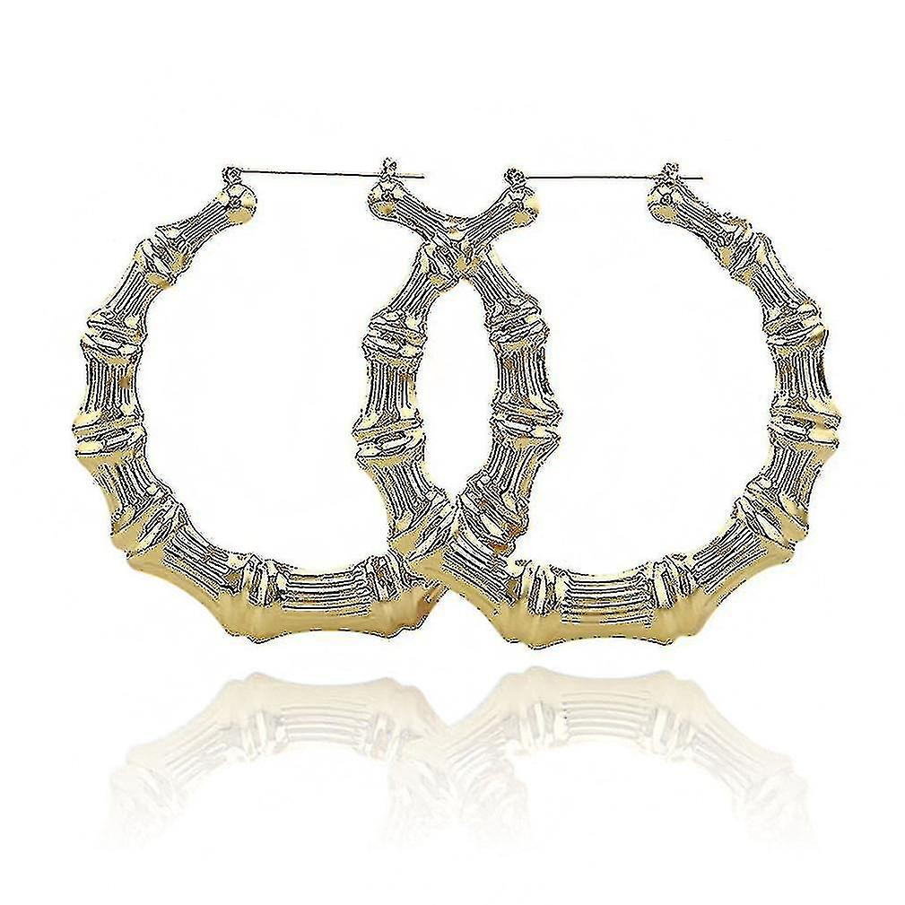 Earrings Large Circle Bamboo Iron Hoops For Party