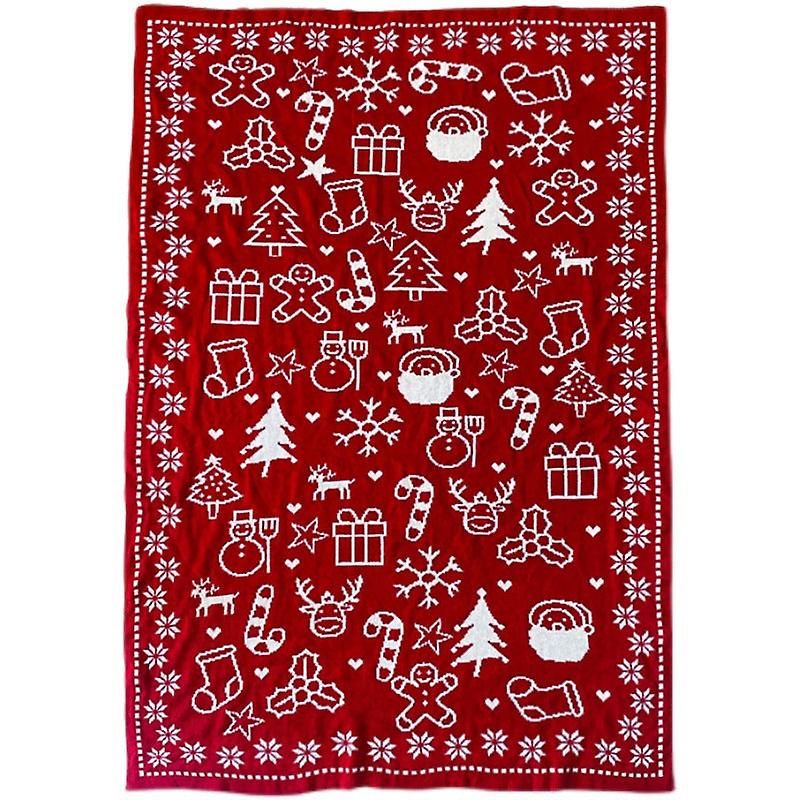 Christmas Throw Blanket Xmas Fleece For Bed Couch Sofa Soft Red Decoration