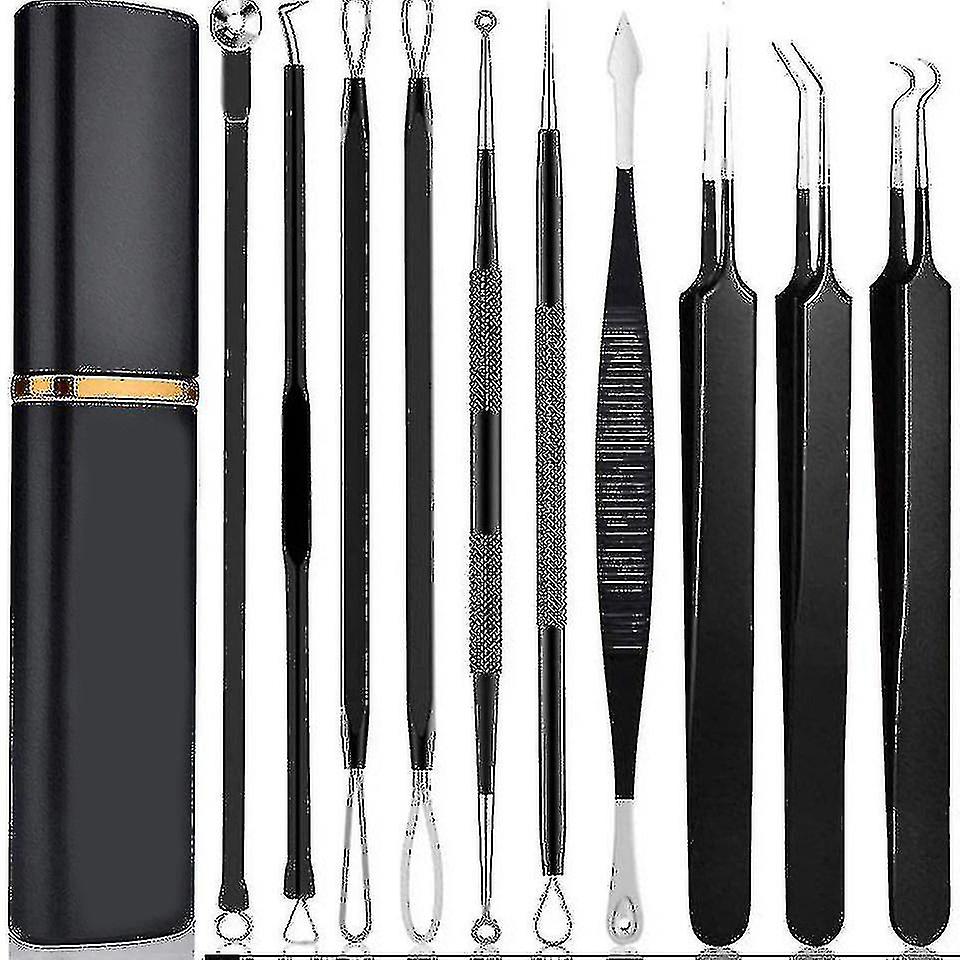 Pimple Popper Tool Kit,10 Pcs Professional Pimple Comedone Extractor Tool Acne Removal Kit