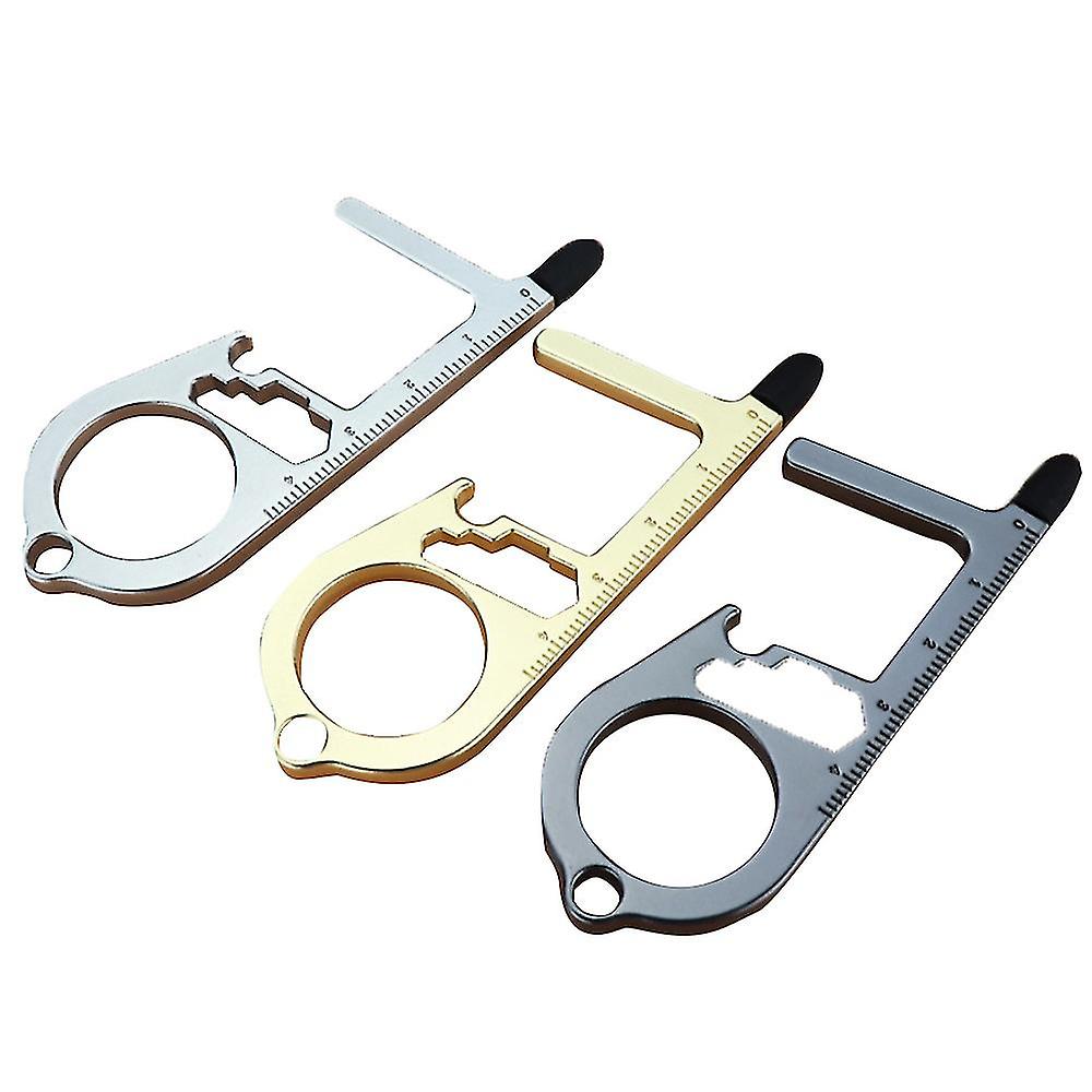 Multifunctional Antibacterial Keychain Ruler Bottle Opener Key Pendant Mobile Phone Holder