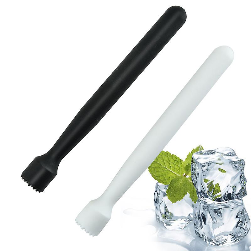 2 Pieces Cocktail Muddler Hygienic Ice Muddler Easy to Use and Clean for Debugging(Black/White)