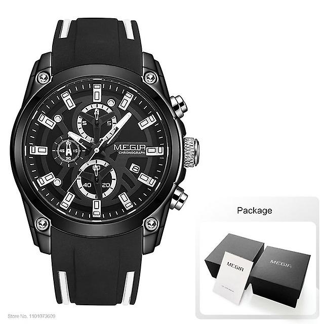 אופנתי באיכות גבוהה שעונים גברים רצועת סיליקון כרונוגרף שעון קוורץ יוקרתי מותג עליון צבאי ספורט שעון יד זוהר עמיד למים