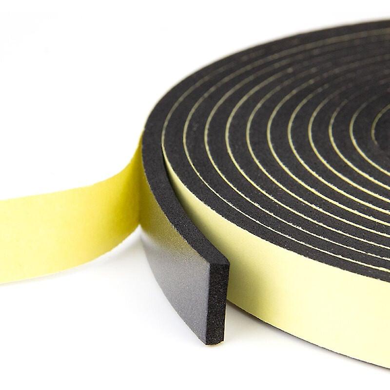 One Piece Door and Window Seal, Adhesive Foam Seal for Front Door, 10mm (W) x 5m (L) Cold Resistant Neoprene Strip, Black and Yellow