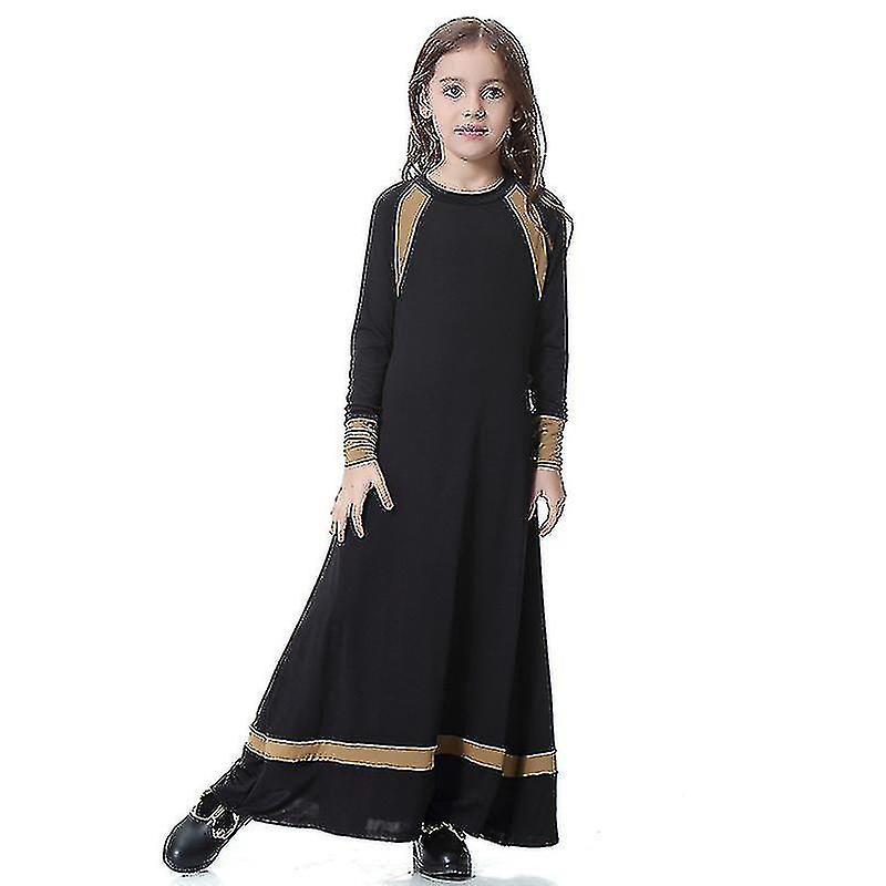 Kids Girls Muslim Abaya Long Sleeve Islamic Party Arab Jilbab Jubba Loose Maxi Dress Robes