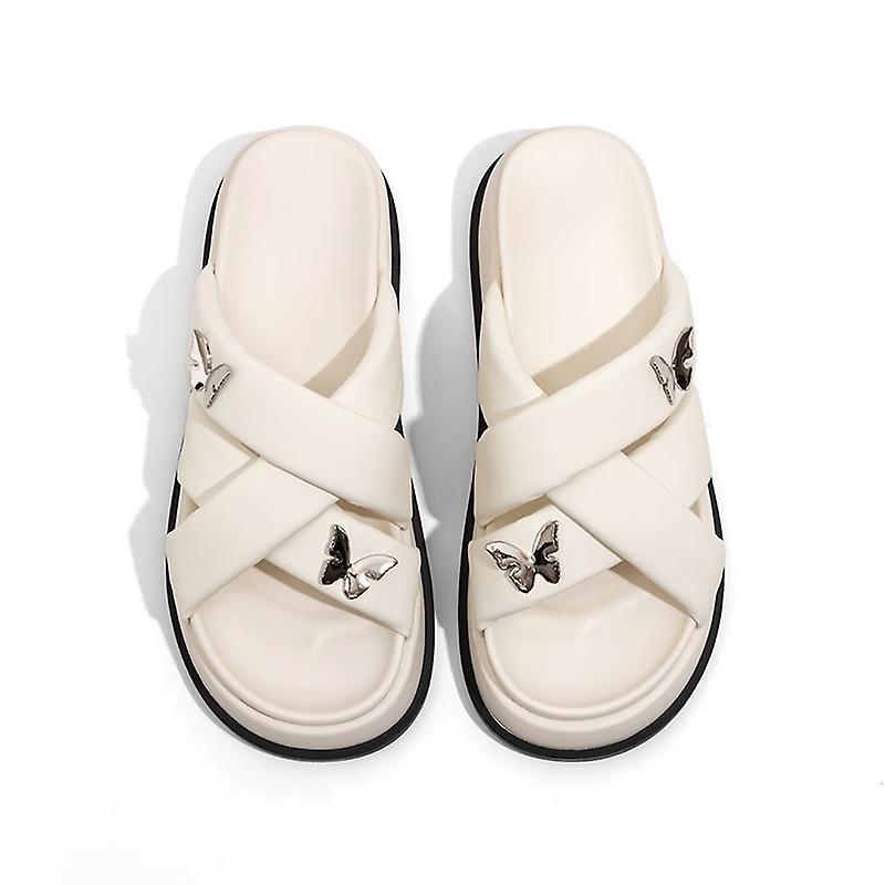 Cross-strap Flat Slippers