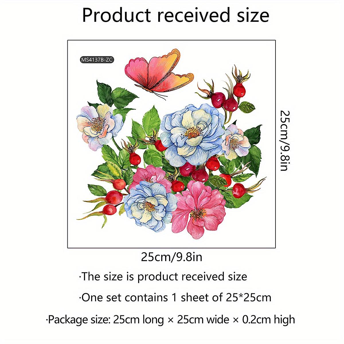 Add A Touch Of Nature To Your Home With This 1pc Plant Flower Butterfly Wall Sticker!