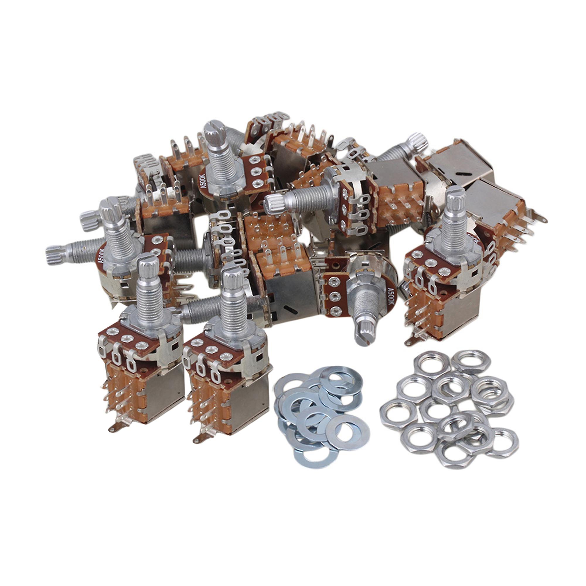 Chrome 18mm Shaft A500k Push Pull Guitar Control Pot Potentiometer Set of 60