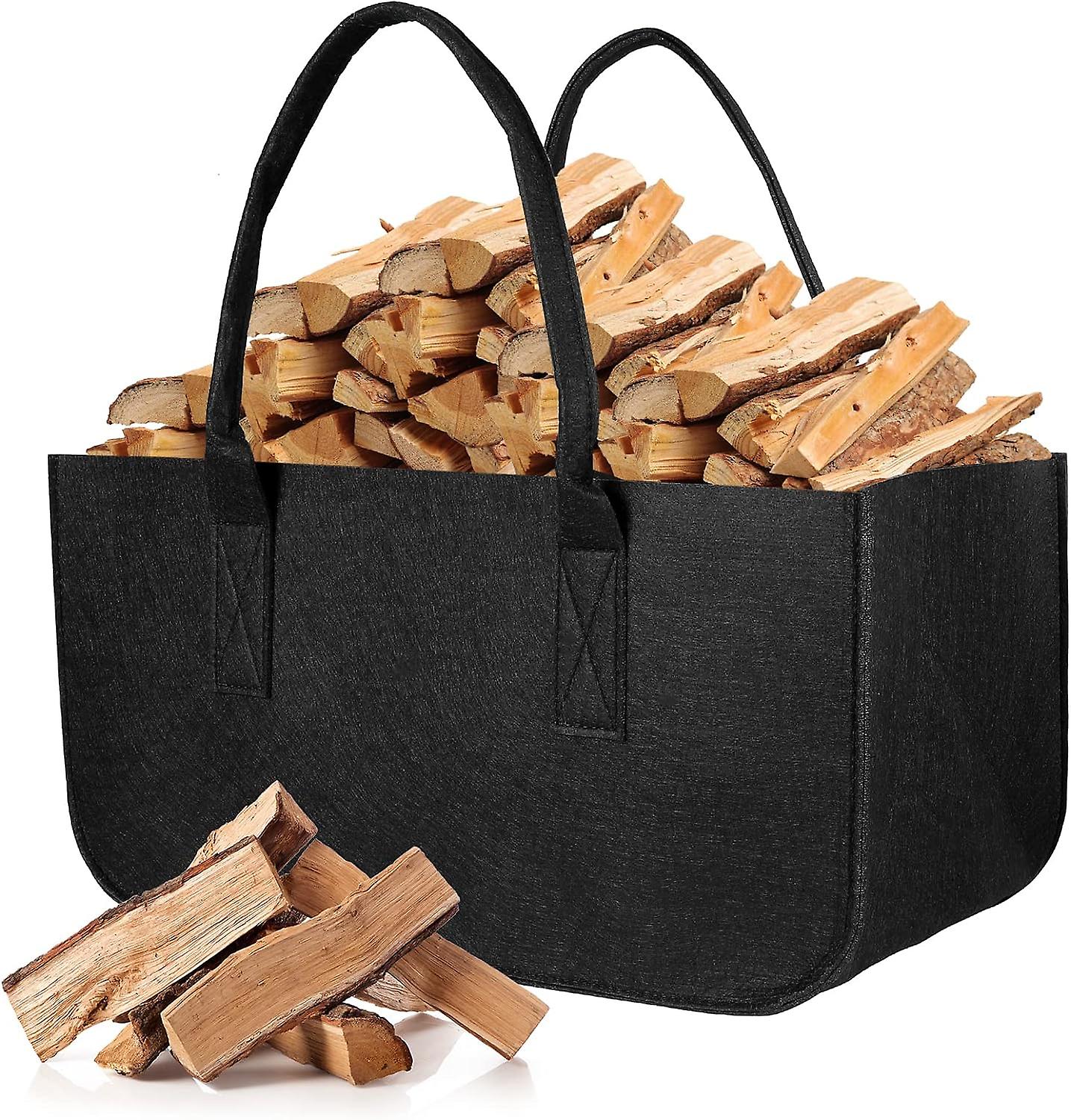 Sammenleggbar vedkurv, vedpose, 50x25x25cm multifunksjons handlepose
