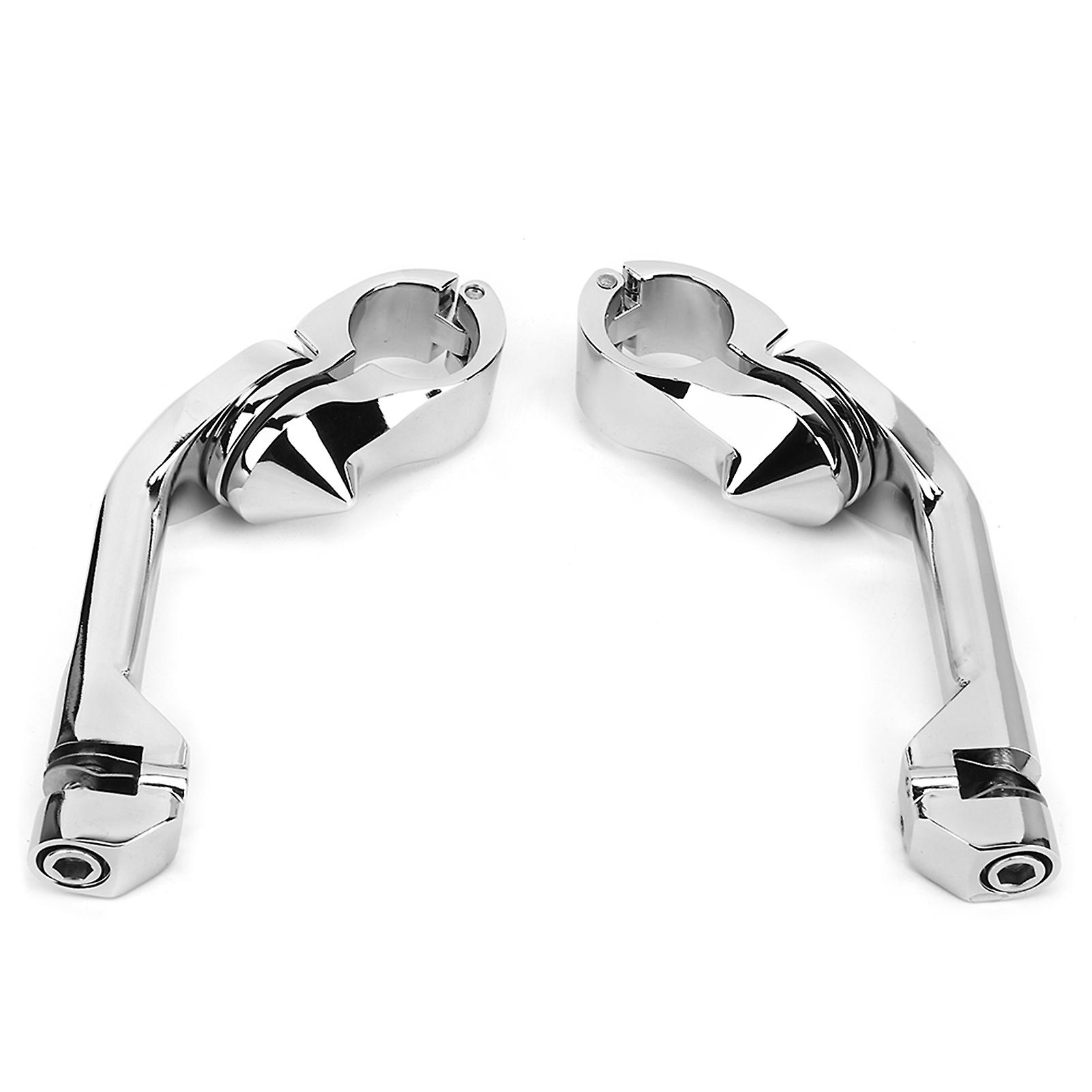 Long Footrest Bracket for FLHTCU Motorcycles: Silver Elegance and Comfort
