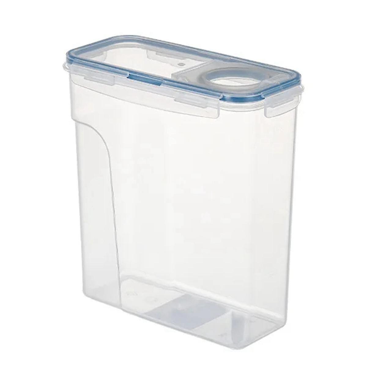 4liter Cereal Storage Container Moistureproof Insect Proof Rice Bucket Food Storage Box Transparent Sealed Tank,blue