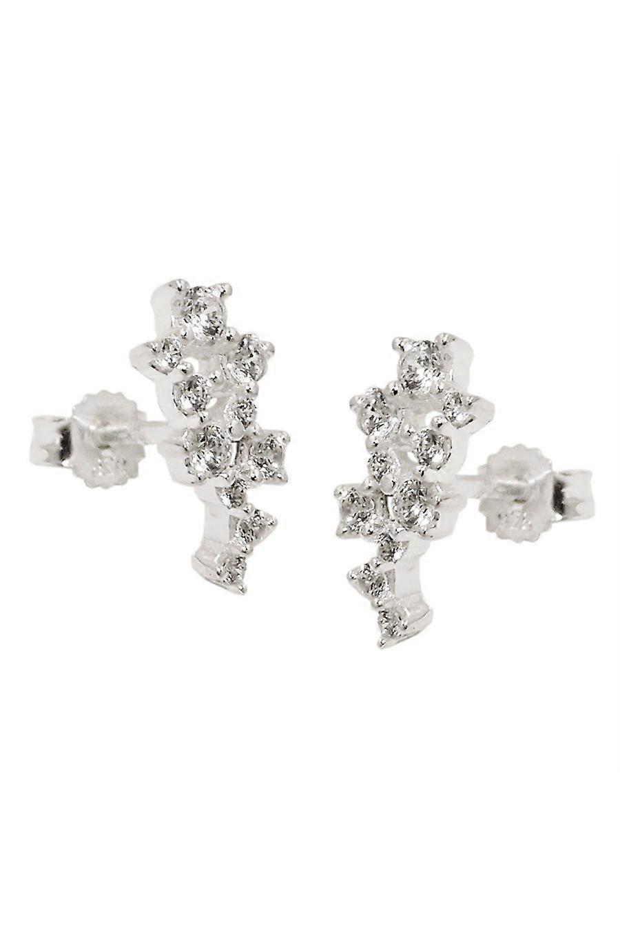 Stud Earring Flower Zirconia Silver 925 - Gl93738