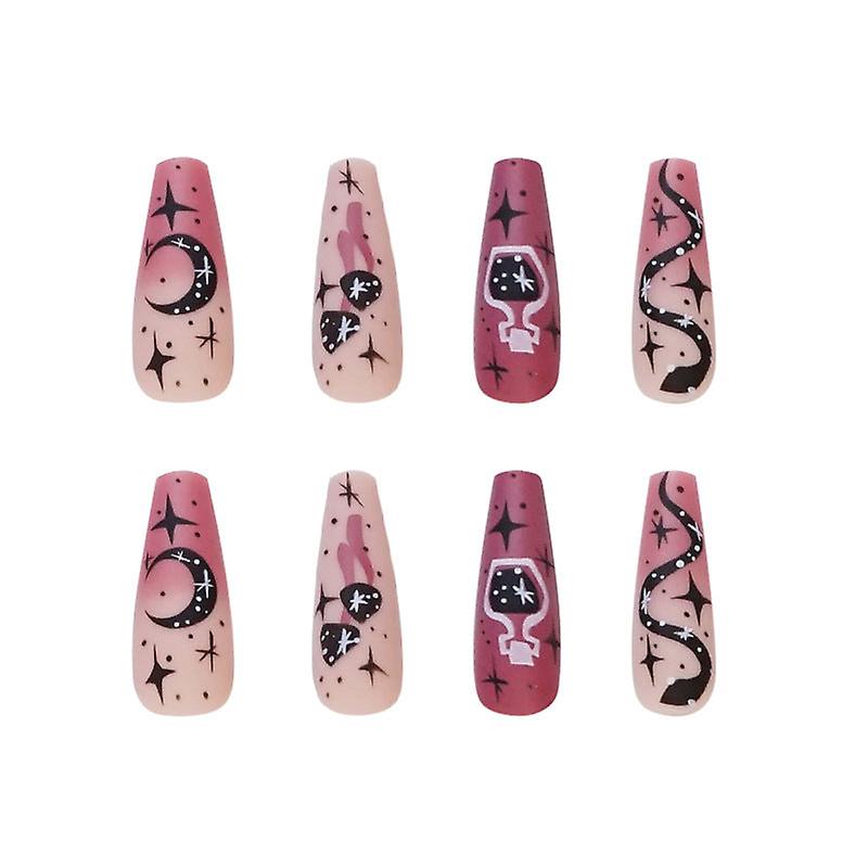 偽のネイルチップ偽の人工アートDIYフィンガーカバーロングスタームーンウォーターボトル仕上げ取り外し可能