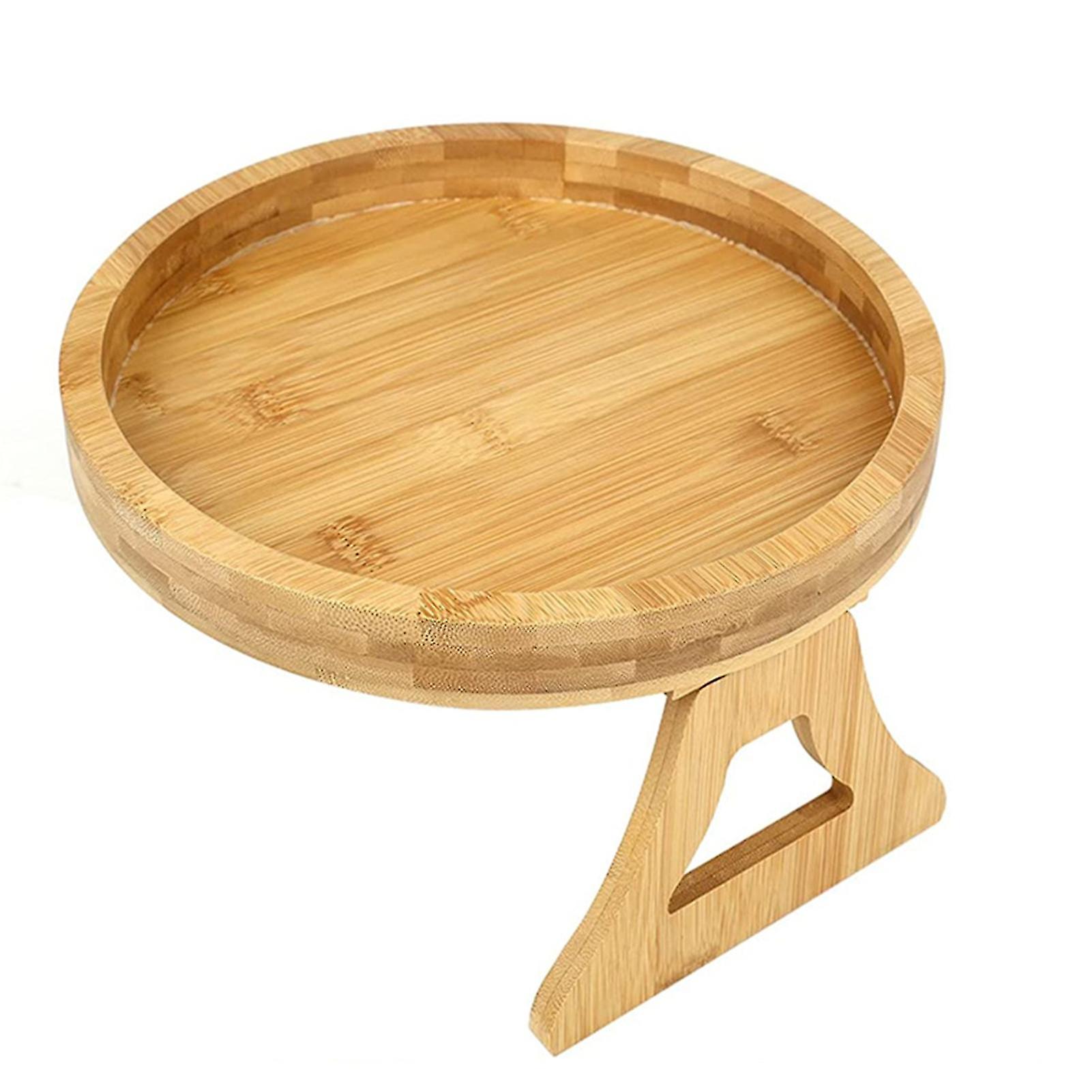 Wooden Armrest Clips-on Table Sofa Organizer Tray For Coffee Snacks Electronics