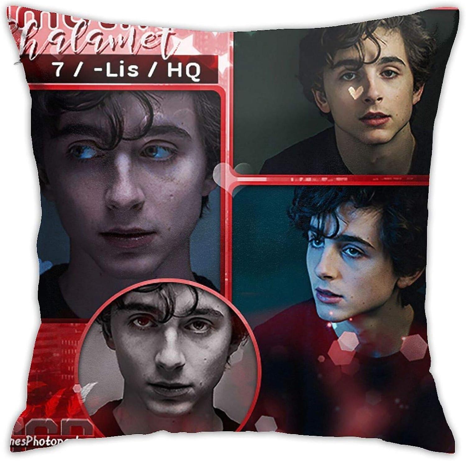 Timothee Chalamet غطاء وسادة مع سحاب مخفي لأريكة أريكة سرير مكتب ، غطاء وسادة مطبوع على الوجهين لتزيين المنزل (جانب مزدوج