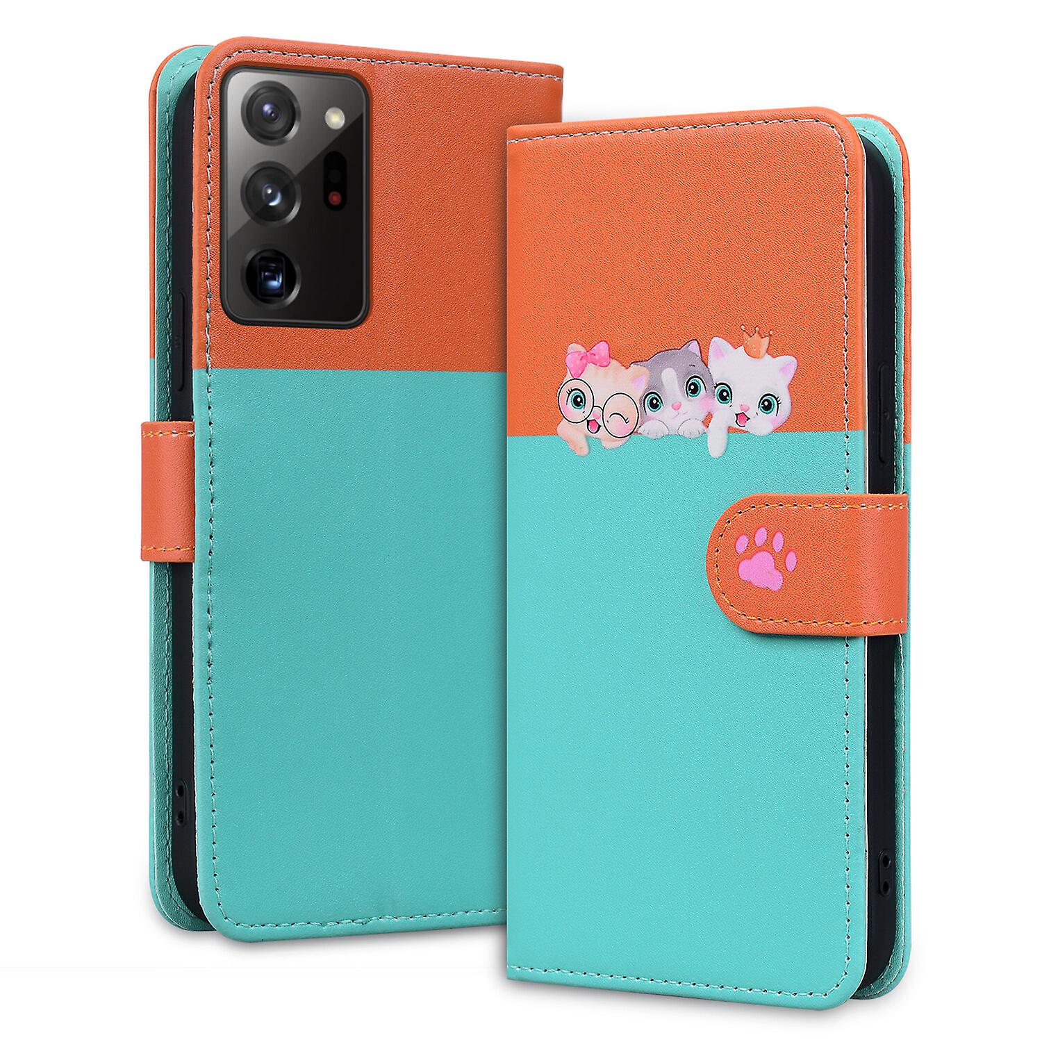 For Samsung Note20 Ultra Wallet Case,3 Credit Card Slot ID Card Holder,PU Leather Flip Case with Strap