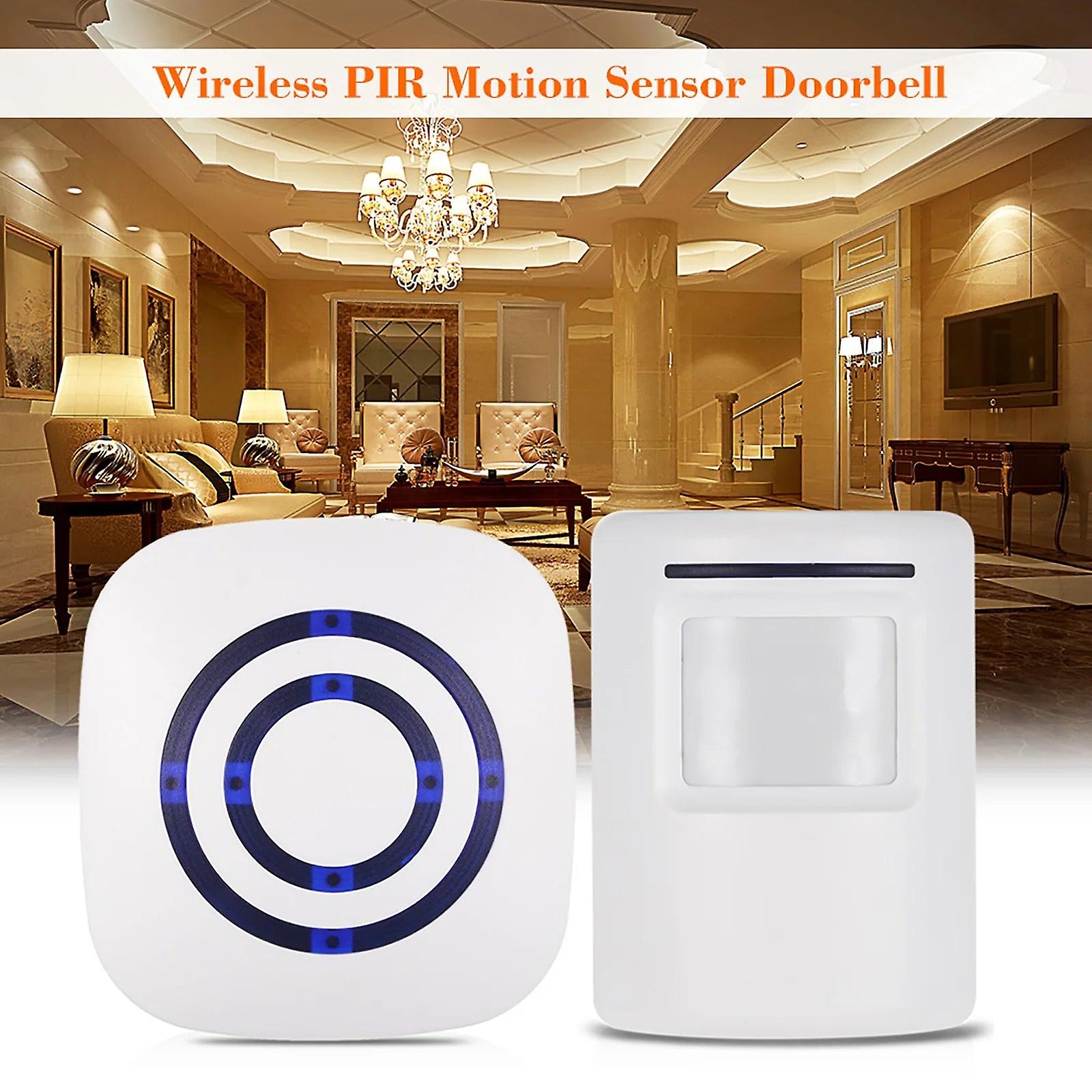 Wireless Pir Motion Sensor 38 Chimes Volume Adjustment Long Transmission Range Doorbell
