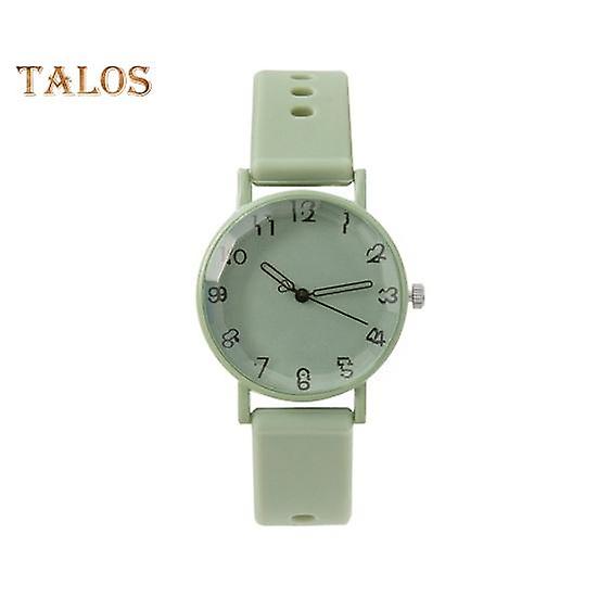 Student Quartz Watch Round Dial Adjustable Silicone Strap Candy Color No Delay Time-checking High Accuracy Lady Daily Wristwatch Dating Timepiece