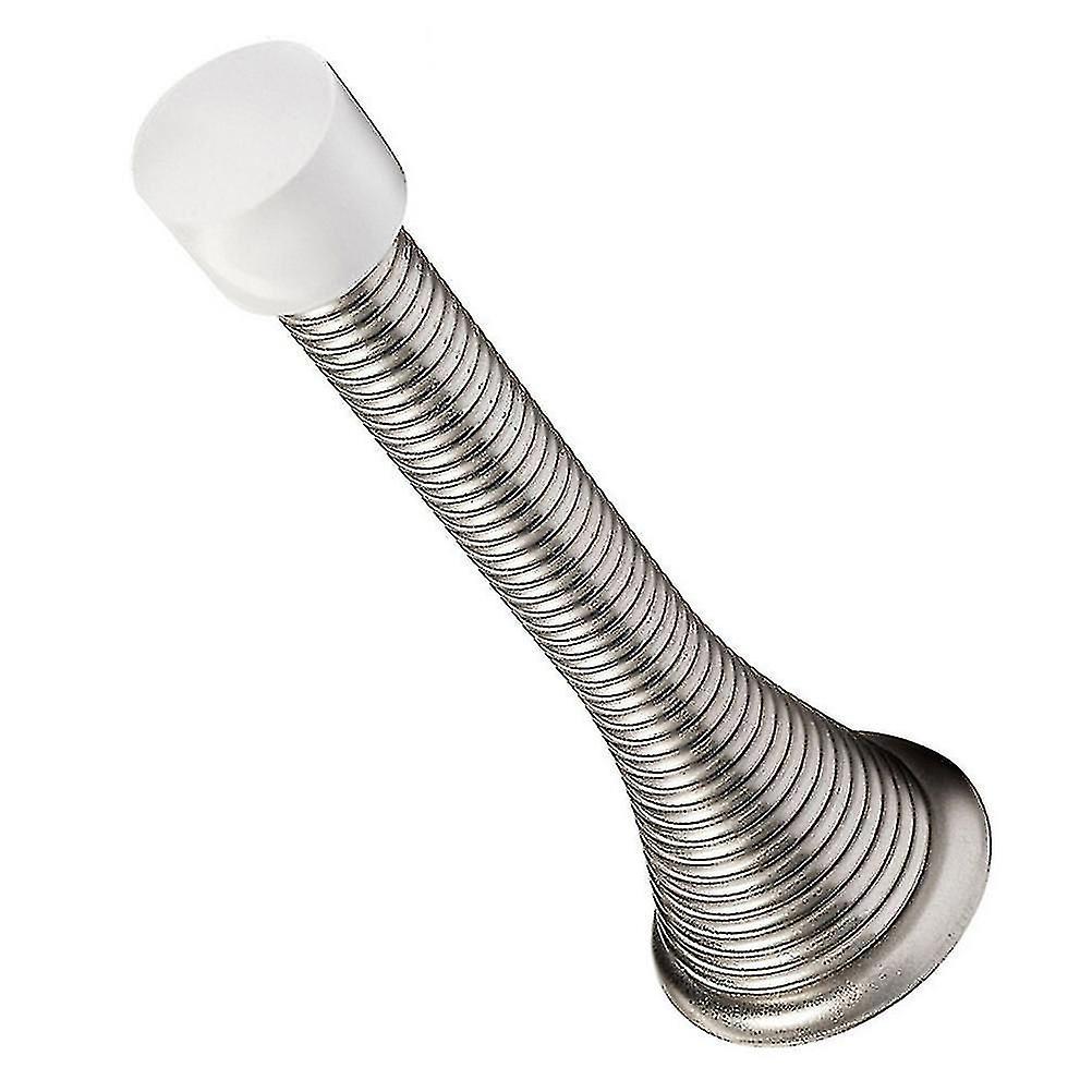 Spring Loaded Door Stopper Set - Iron Doorstop with Wall Protector Guard