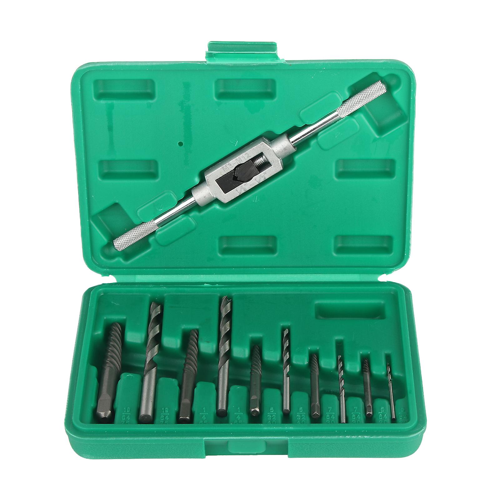 11pcs Broken Screw Drill Bits and Extractor Set Bolts Fastners Taken Out Removal Tool