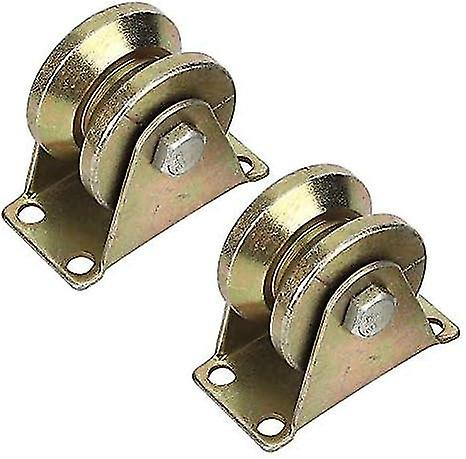 2 Diameter V-Plate Casters with Reverse Track Bracket, Thick Rigid Door Frame Casters, Ideal for Ind
