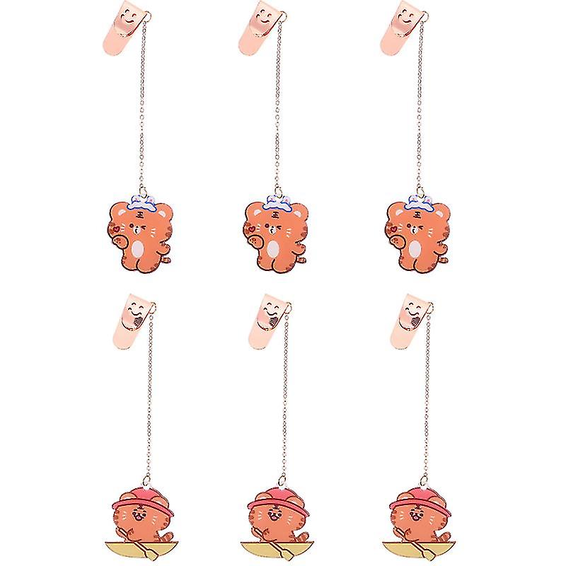 6pcs Bookmarks With Pendant