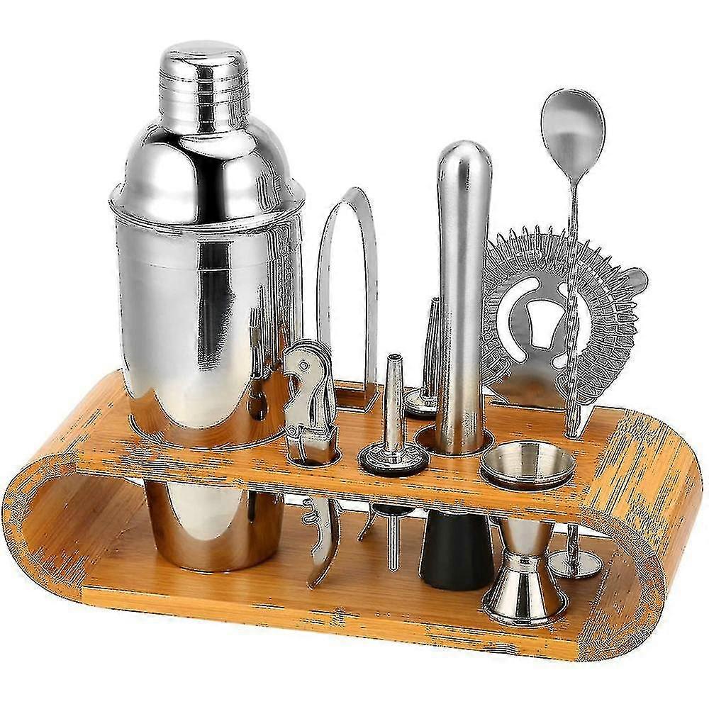 Bartender Kit with Stand - Complete Bar Set and Cocktail Shaker for Drink Mixing